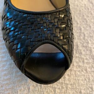 Cole Han NikeAir Peep Pumps, Black Basket Weave